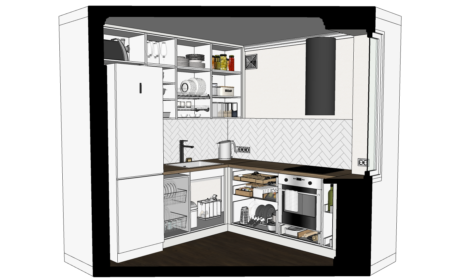 3D pomesenie sboku bez fasadov